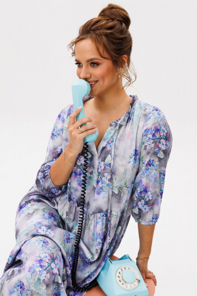 Платье Mubliz 257 голубой-цветы - фото 12