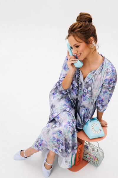 Платье Mubliz 257 голубой-цветы - фото 11