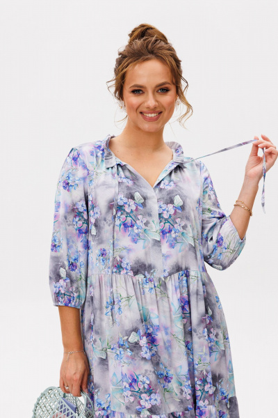 Платье Mubliz 257 голубой-цветы - фото 9