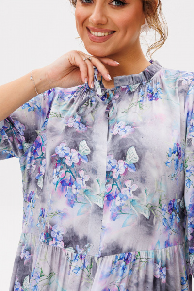 Платье Mubliz 257 голубой-цветы - фото 7