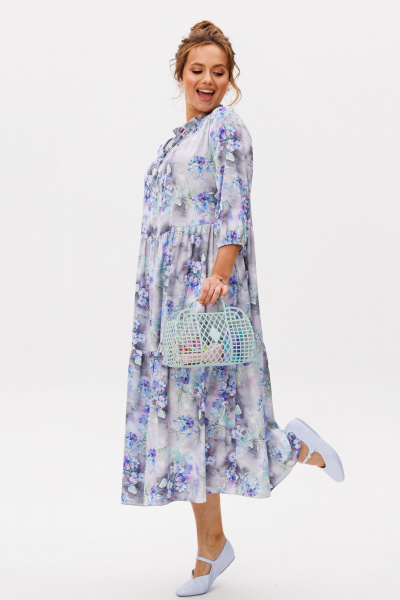 Платье Mubliz 257 голубой-цветы - фото 4
