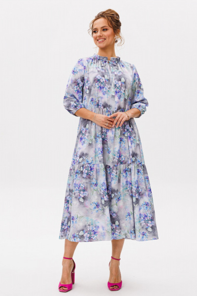 Платье Mubliz 257 голубой-цветы - фото 3