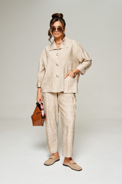 Брюки, жакет Beautiful&Free 6324 бежевый - фото 4