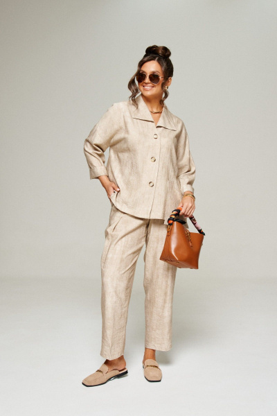 Брюки, жакет Beautiful&Free 6324 бежевый - фото 5