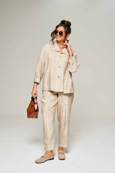 Брюки, жакет Beautiful&Free 6324 бежевый - фото 2