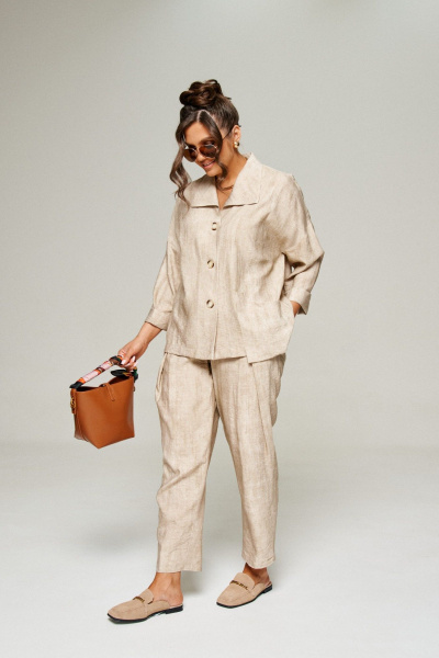 Брюки, жакет Beautiful&Free 6324 бежевый - фото 3