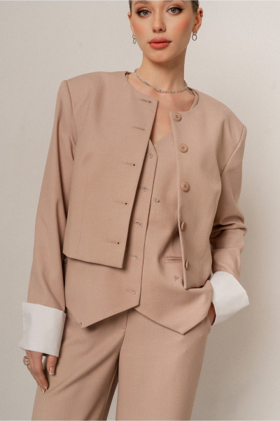 Жакет JRSy 2558 бежевый - фото 2