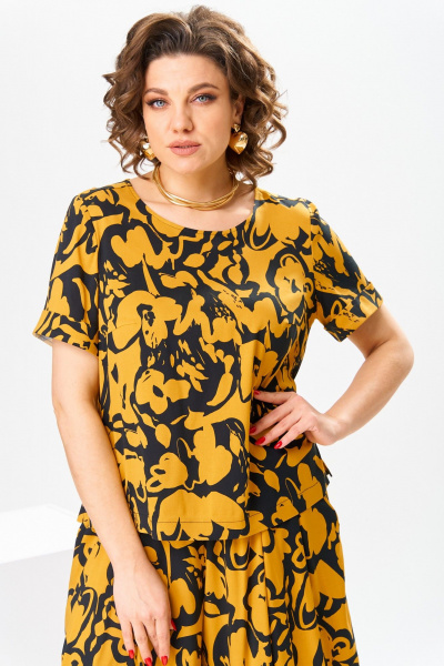 Блуза, брюки Romanovich Style 2-2704 черный/желтый - фото 11