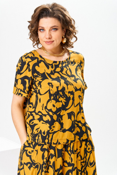 Блуза, брюки Romanovich Style 2-2704 черный/желтый - фото 9