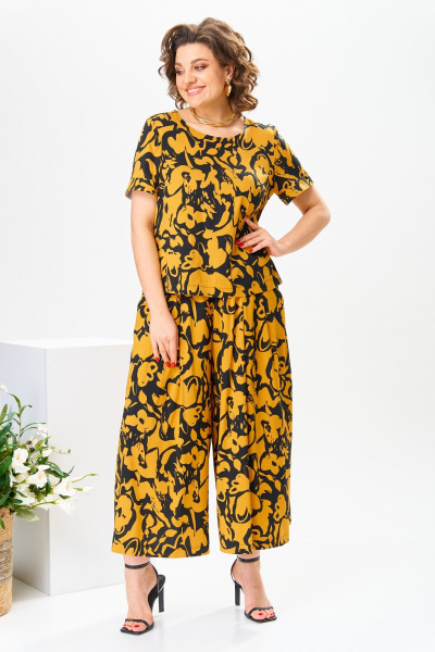 Блуза, брюки Romanovich Style 2-2704 черный/желтый - фото 7