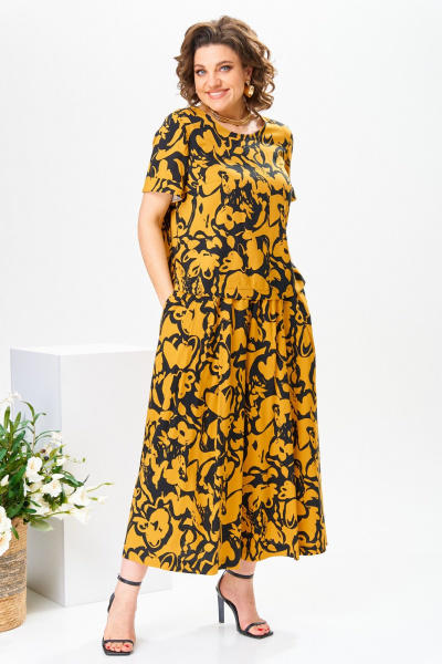 Блуза, брюки Romanovich Style 2-2704 черный/желтый - фото 2