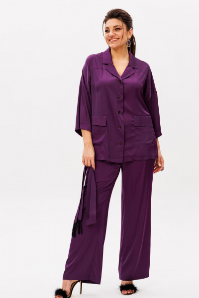 Блуза, брюки Anelli 1558 пурпур - фото 6