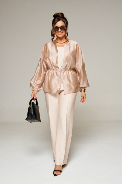 Блуза, брюки, топ Beautiful&Free 6322 бежевый - фото 3