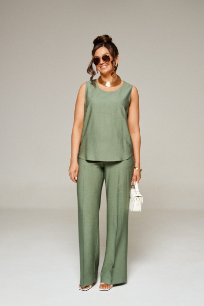 Блуза, брюки, топ Beautiful&Free 6322 хаки - фото 11