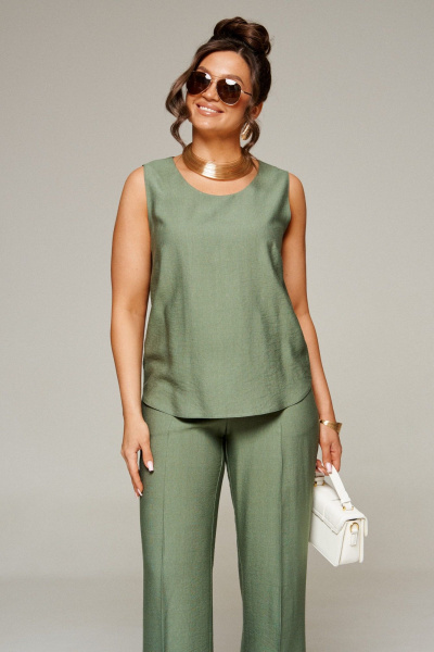 Блуза, брюки, топ Beautiful&Free 6322 хаки - фото 9