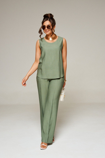 Блуза, брюки, топ Beautiful&Free 6322 хаки - фото 8