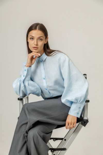 Блуза Twok 110202 небесный - фото 9