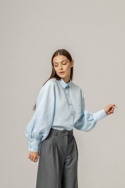 Блуза Twok 110202 небесный - фото 8