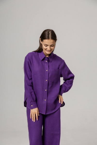 Брюки, рубашка Twok 110203 фиалковый - фото 4