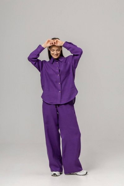 Брюки, рубашка Twok 110203 фиалковый - фото 2