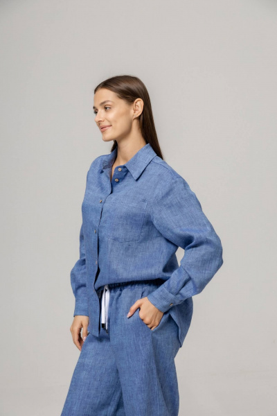 Брюки, рубашка Twok 110204 деним - фото 8