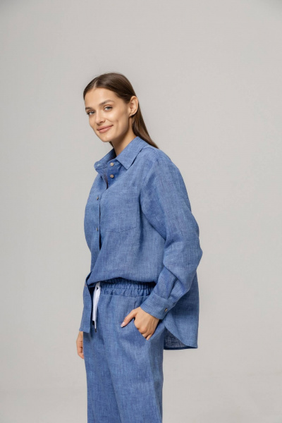 Брюки, рубашка Twok 110204 деним - фото 7