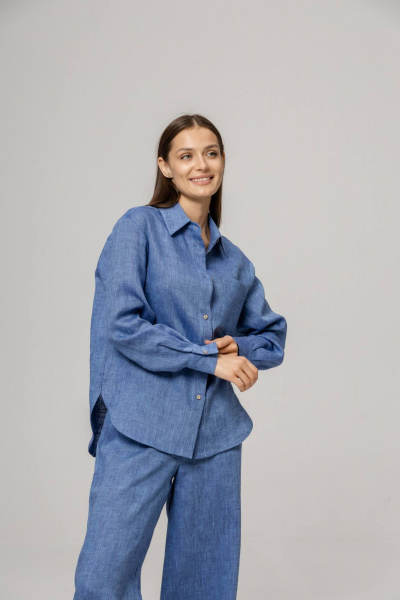 Брюки, рубашка Twok 110204 деним - фото 4