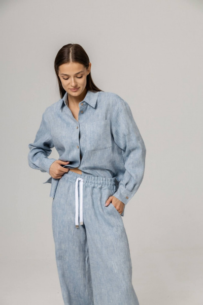 Брюки, рубашка Twok 110205 цвет воды - фото 8