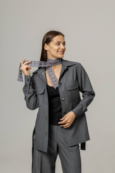 Брюки, рубашка Twok 222011 серый - фото 3