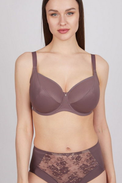 Бюстгальтер мягкая чашка коричневый для полных форм круглогодичный Milavitsa 105910 шоколадный трюфель - фото 1