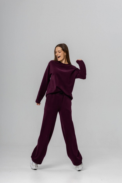 Брюки, лонгслив Twok 400768 бургунди - фото 8