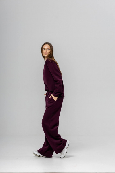 Брюки, лонгслив Twok 400768 бургунди - фото 7