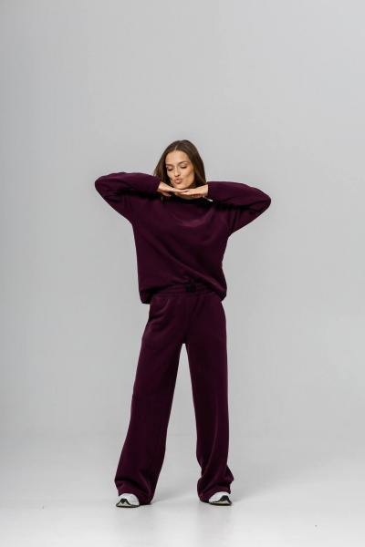 Брюки, лонгслив Twok 400768 бургунди - фото 6