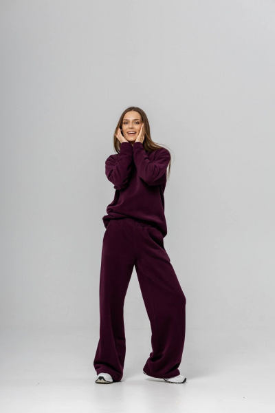 Брюки, лонгслив Twok 400768 бургунди - фото 5
