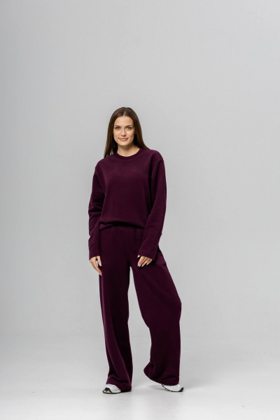 Брюки, лонгслив Twok 400768 бургунди - фото 4