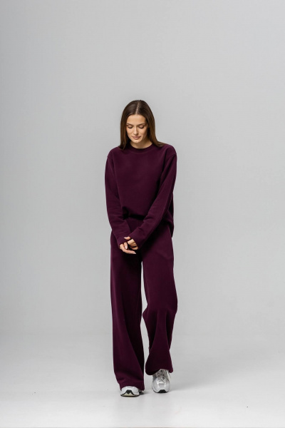 Брюки, лонгслив Twok 400768 бургунди - фото 1