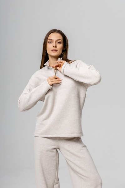 Брюки, лонгслив Twok 400814 белый меланж - фото 6