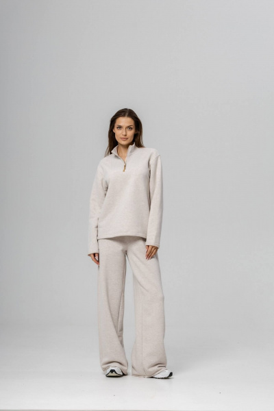 Брюки, лонгслив Twok 400814 белый меланж - фото 2