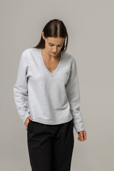 Джемпер Twok 440702 серый меланж - фото 6