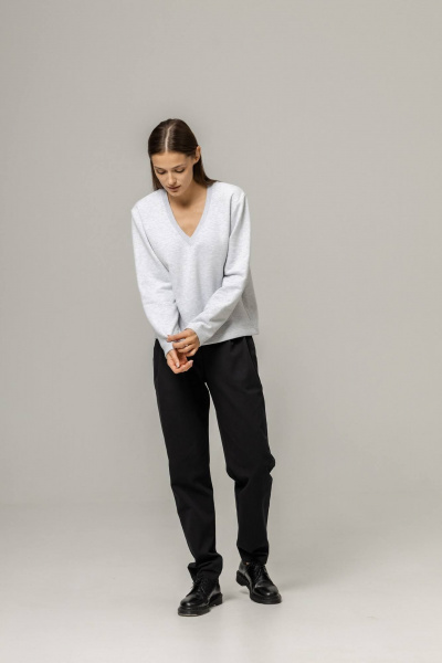 Джемпер Twok 440702 серый меланж - фото 2