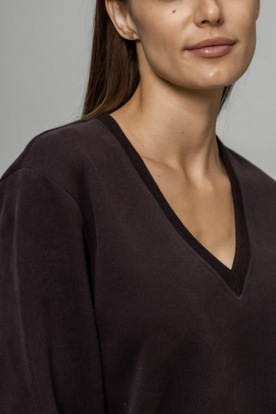 Джемпер Twok 440709 шоколад - фото 4