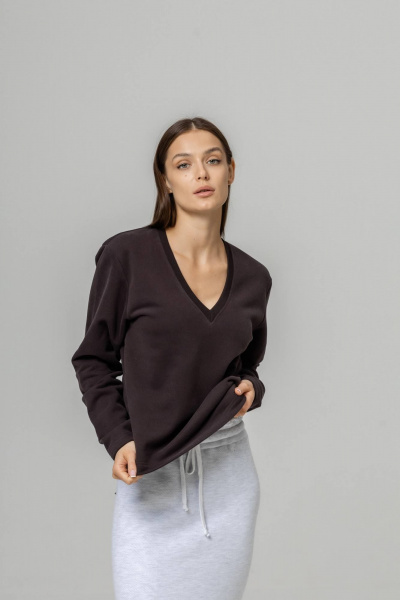 Джемпер Twok 440709 шоколад - фото 3