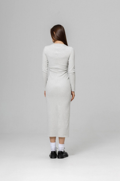 Платье Twok 440803 серый меланж - фото 3