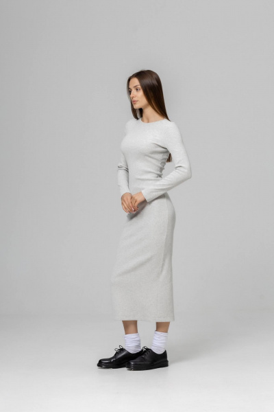 Платье Twok 440803 серый меланж - фото 2
