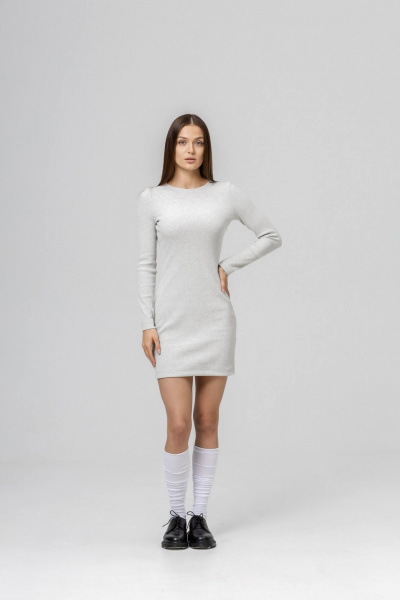 Платье Twok 440802 серый меланж - фото 6
