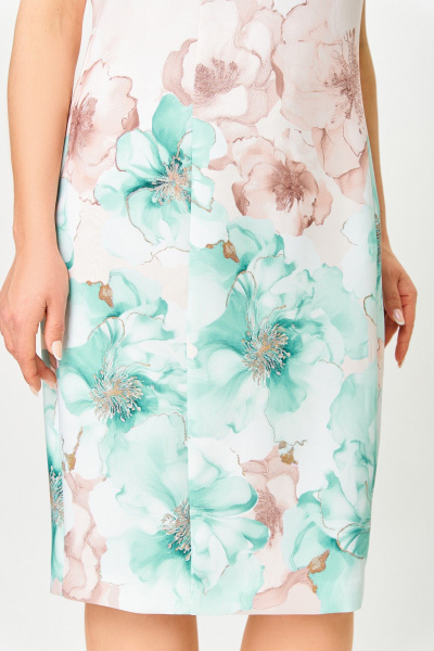 Платье Swallow 847.1 кремовый/принт_мятно-беж_цветы - фото 8