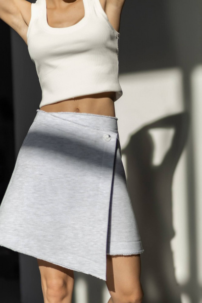 Юбка Twok 444002 белый меланж - фото 6