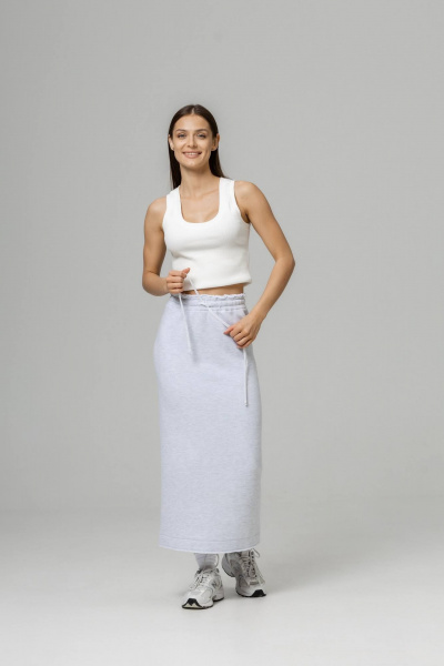 Юбка Twok 444003 белый меланж - фото 2