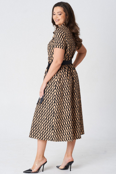 Платье LeNata 16489 бежевый-с-рисунком - фото 3