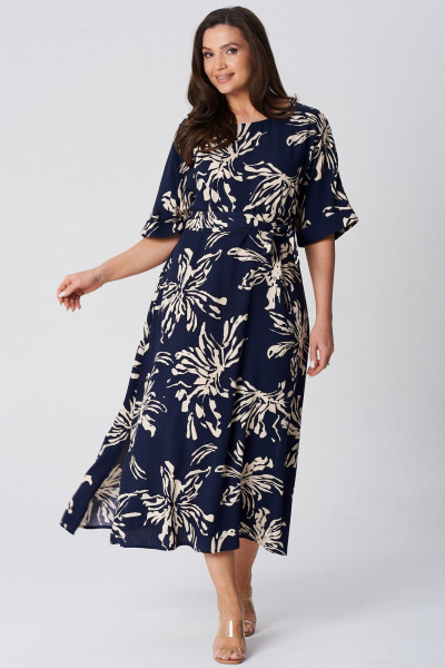 Платье LeNata 16508 синий-в-рисунок - фото 10